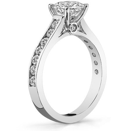 Channel Moissanite Engagement Ring with Surprise Diamond