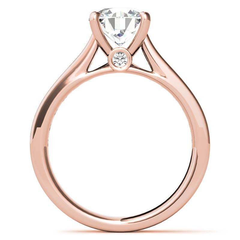 Channel Moissanite Engagement Ring with Surprise Diamond