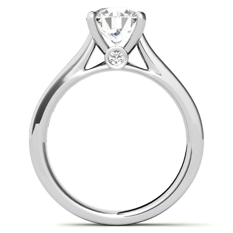 Channel Moissanite Engagement Ring with Surprise Diamond