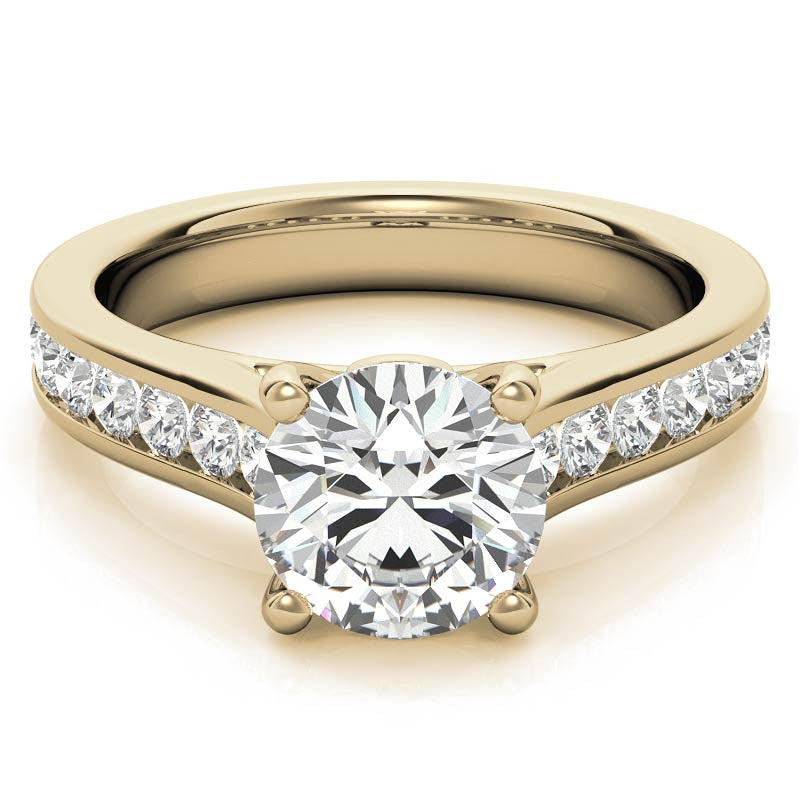 Channel Moissanite Engagement Ring with Surprise Diamond