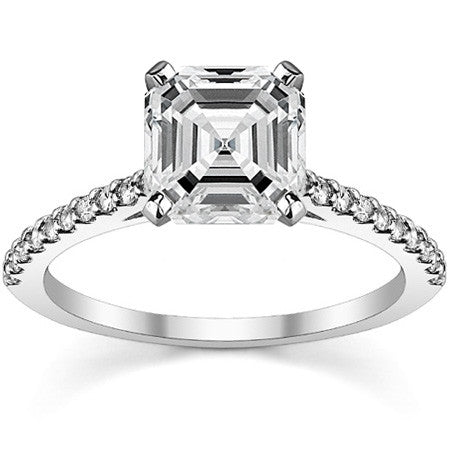 Round Brilliant Moissanite Petite Cathedral Engagement Ring (0.20ct)