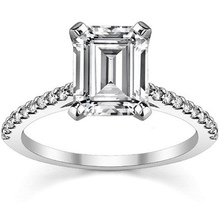 Round Brilliant Moissanite Petite Cathedral Engagement Ring (0.20ct)