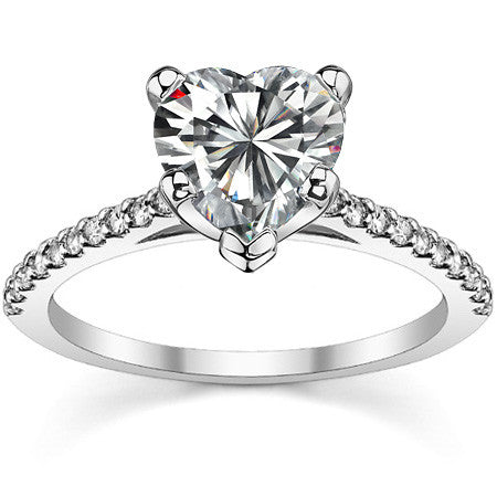 Round Brilliant Moissanite Petite Cathedral Engagement Ring (0.20ct)