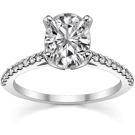 Round Brilliant Moissanite Petite Cathedral Engagement Ring (0.20ct)
