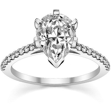 Round Brilliant Moissanite Petite Cathedral Engagement Ring (0.20ct)