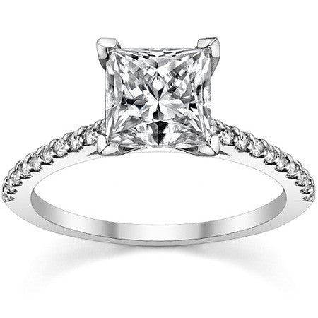 Round Brilliant Moissanite Petite Cathedral Engagement Ring (0.20ct)