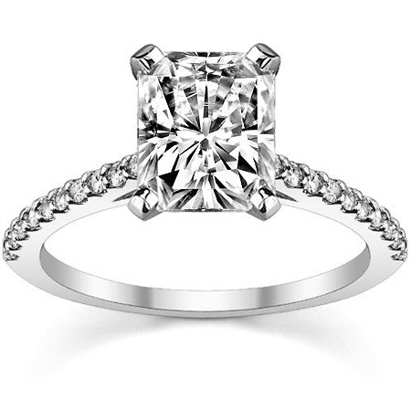 Round Brilliant Moissanite Petite Cathedral Engagement Ring (0.20ct)