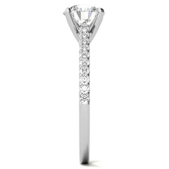 Round Brilliant Moissanite Petite Cathedral Engagement Ring (0.20ct)