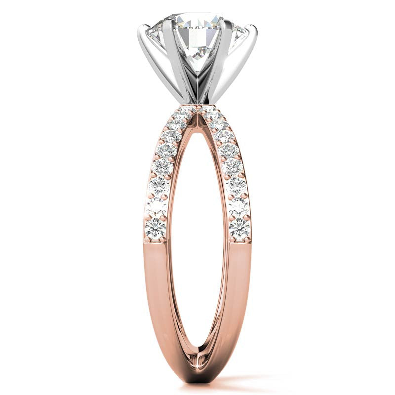 Round Brilliant Moissanite Split Shank Engagement Ring Setting, 0.36ct