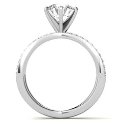 Round Brilliant Moissanite Split Shank Engagement Ring Setting, 0.36ct