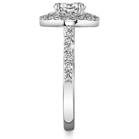 Round Double Halo Moissanite Engagement Ring