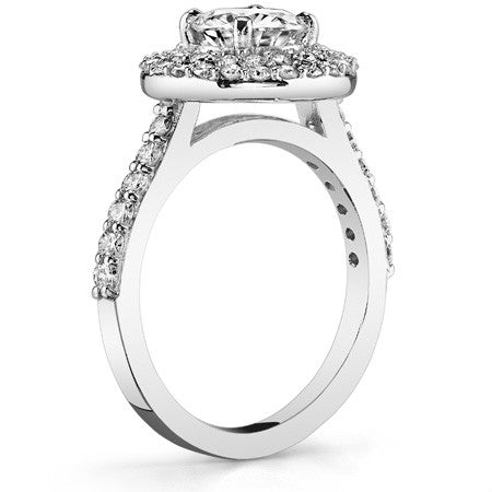 Round Double Halo Moissanite Engagement Ring