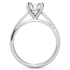 Round Petite Cathedral Moissanite Engagement Ring