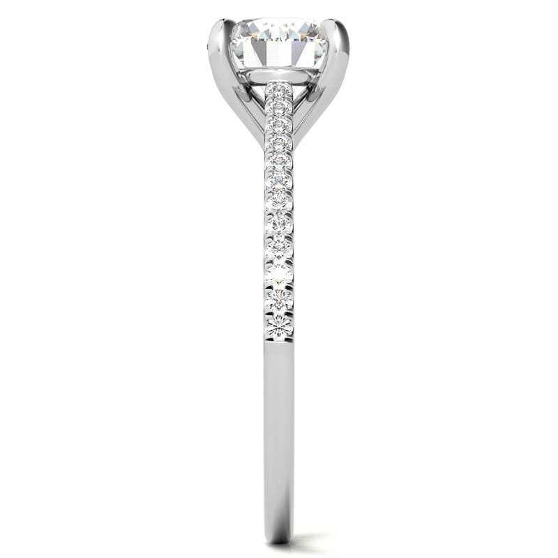 Round Petite Cathedral Moissanite Engagement Ring