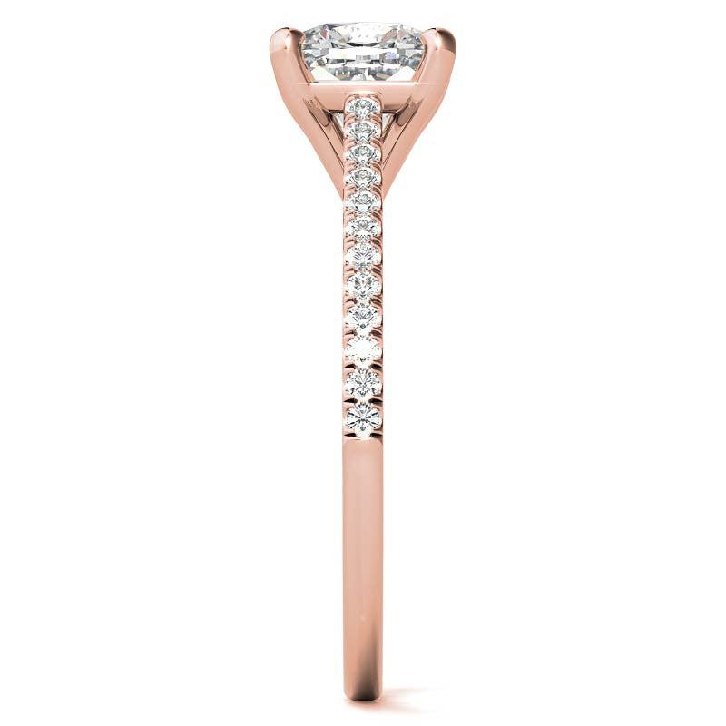 Cushion Petite Cathedral Moissanite Engagement Ring