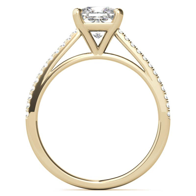 Cushion Petite Cathedral Moissanite Engagement Ring
