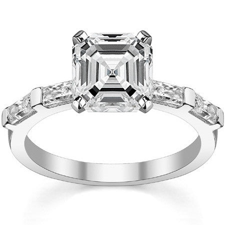 Baguette Moissanite Engagement Ring Setting, 0.40ct