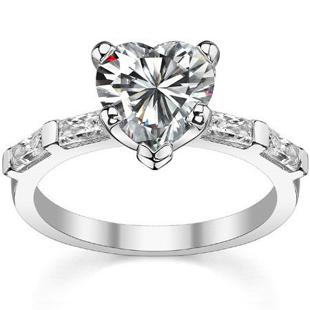 Baguette Moissanite Engagement Ring Setting, 0.40ct