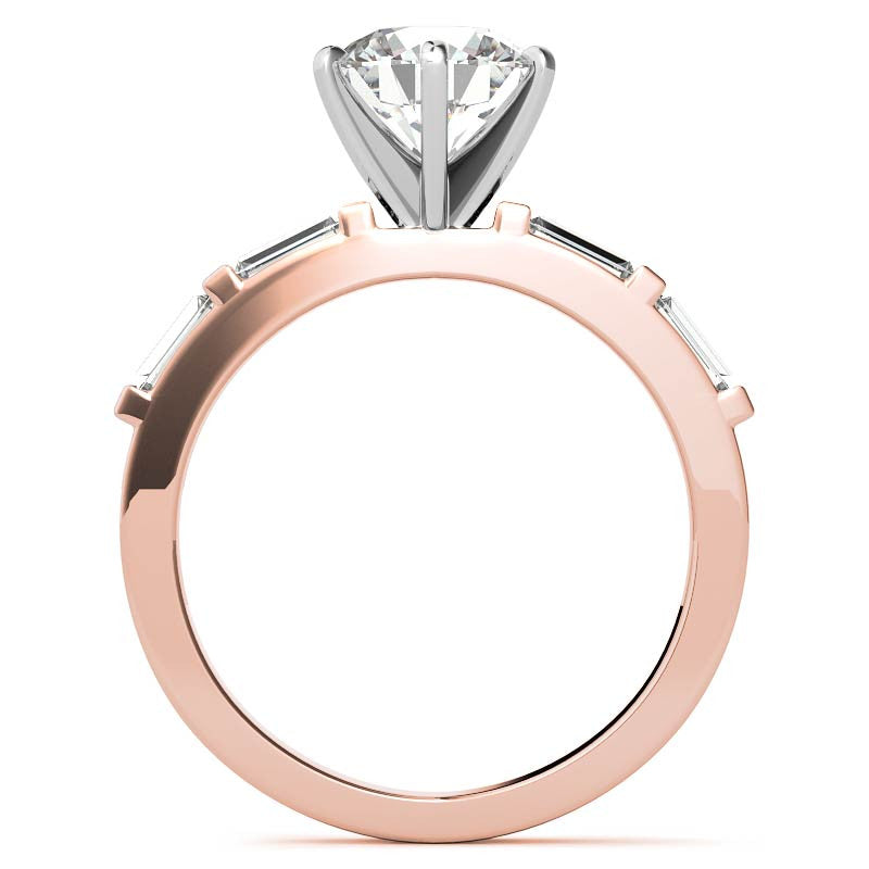 Baguette Moissanite Engagement Ring Setting, 0.40ct