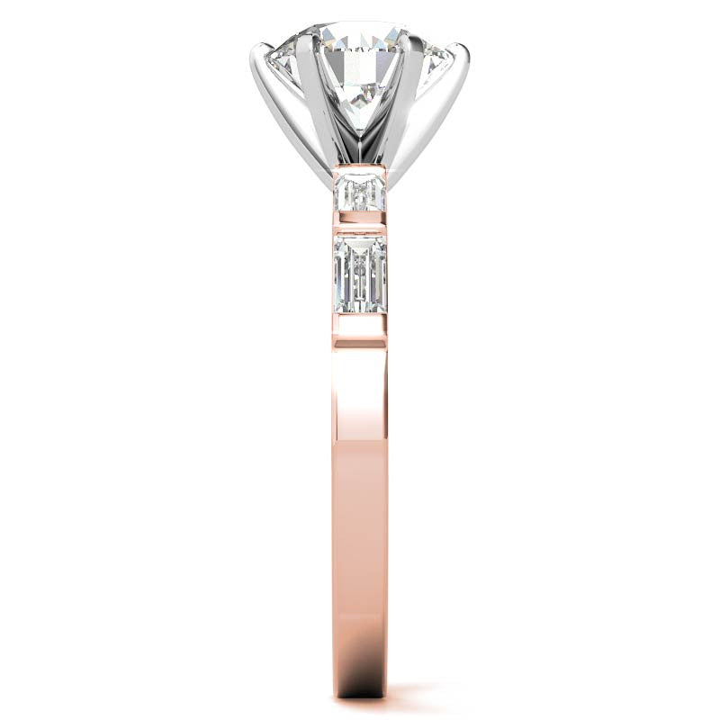 Baguette Moissanite Engagement Ring Setting, 0.40ct
