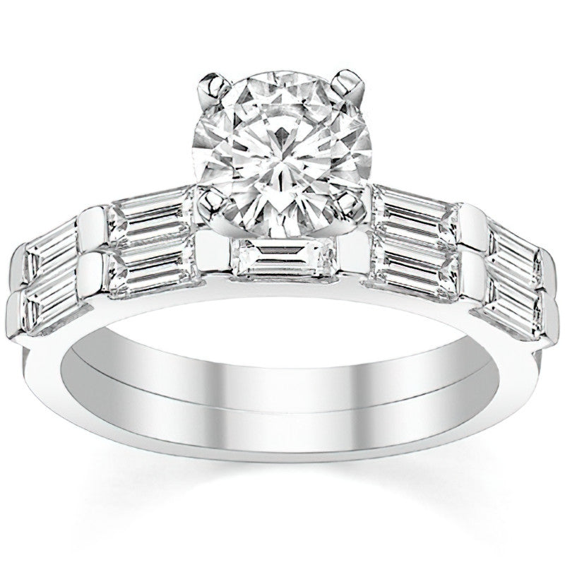 Baguette Moissanite Engagement Ring Setting, 0.40ct