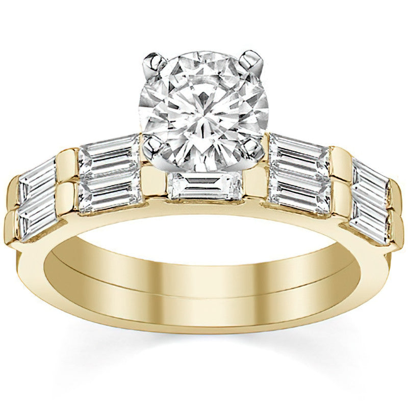 Baguette Moissanite Engagement Ring Setting, 0.40ct