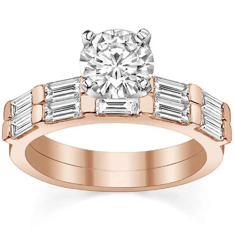 Baguette Moissanite Engagement Ring Setting, 0.40ct