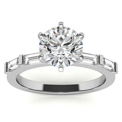 Baguette Moissanite Engagement Ring Setting, 0.40ct
