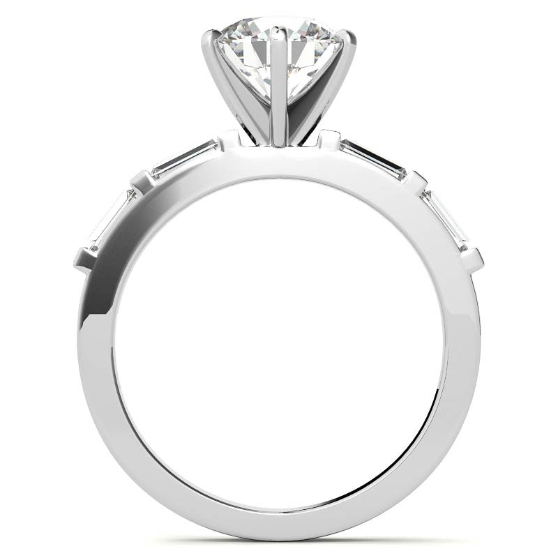 Baguette Moissanite Engagement Ring Setting, 0.40ct