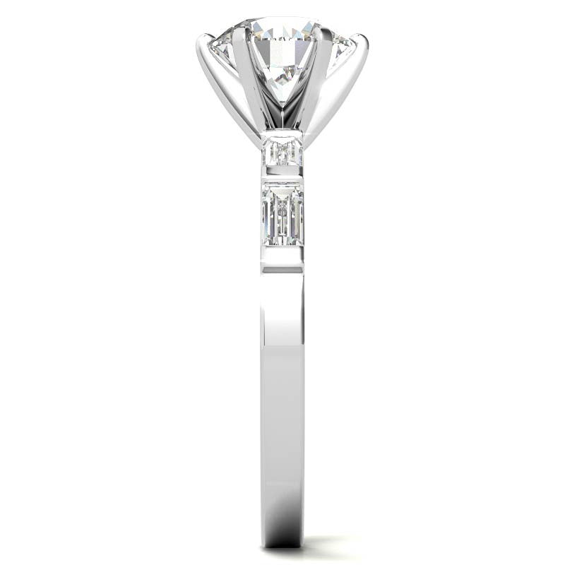 Baguette Moissanite Engagement Ring Setting, 0.40ct
