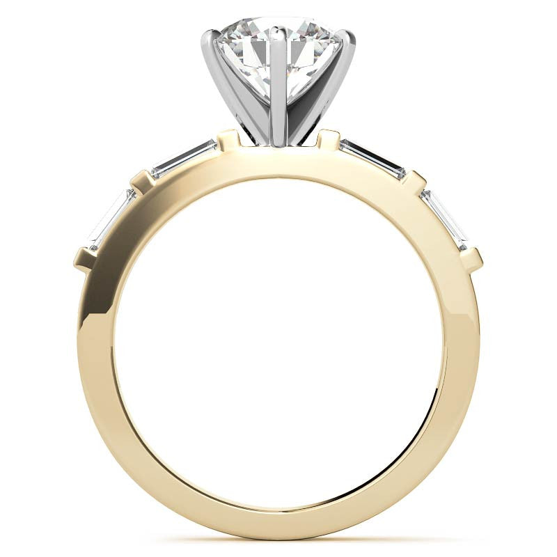 Baguette Moissanite Engagement Ring Setting, 0.40ct