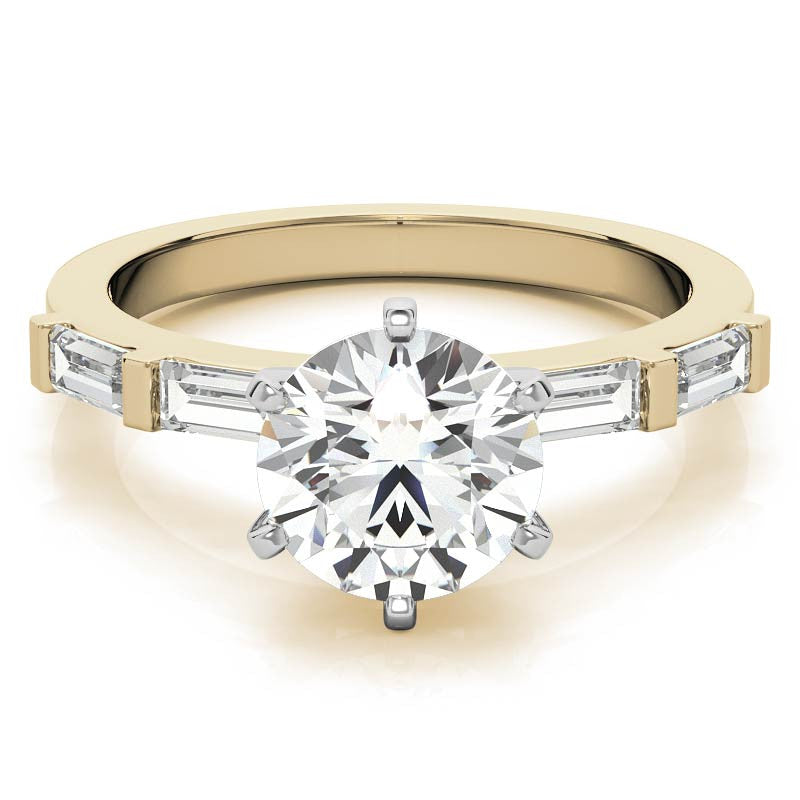 Baguette Moissanite Engagement Ring Setting, 0.40ct
