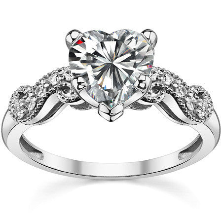 Round Brilliant Moissanite Antique Engagement Ring Setting, 0.15ct