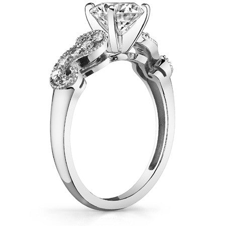 Round Brilliant Moissanite Antique Engagement Ring Setting, 0.15ct