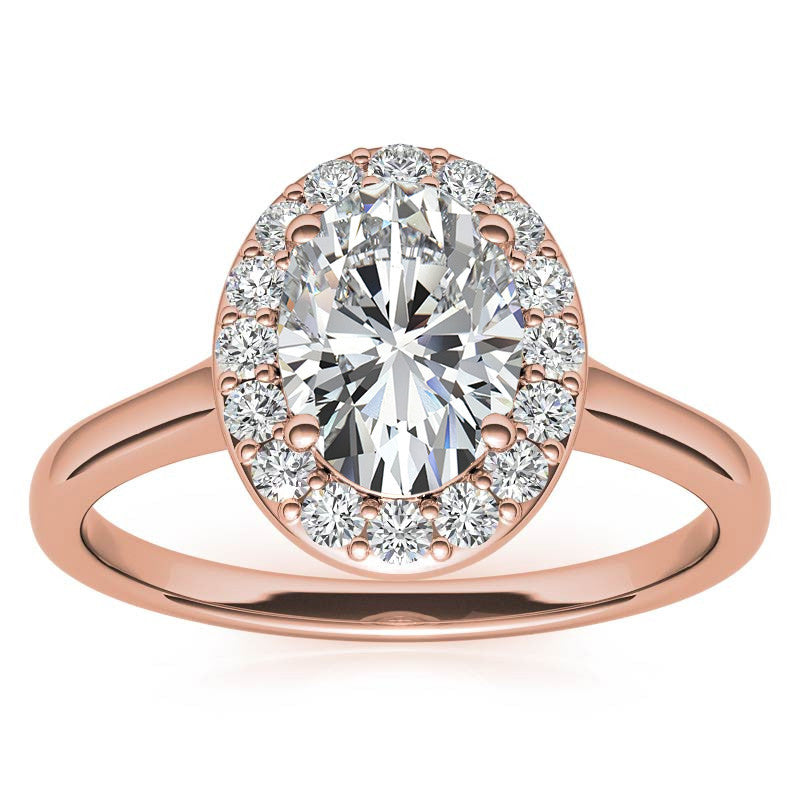 Embrace Oval Halo Moissanite Engagement Ring