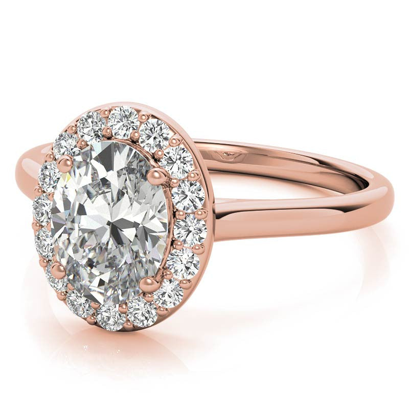 Embrace Oval Halo Moissanite Engagement Ring