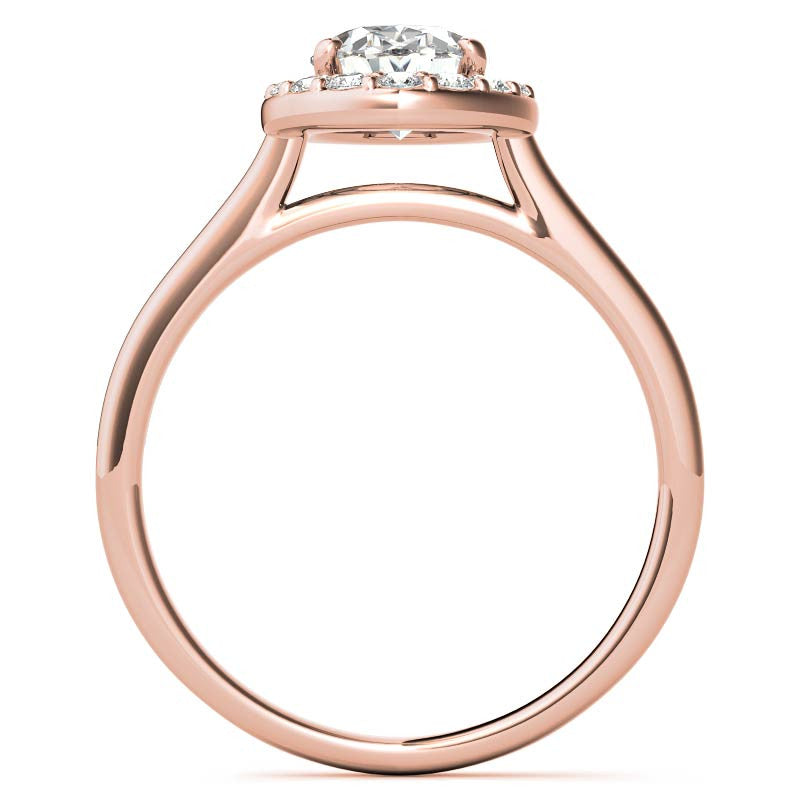 Embrace Oval Halo Moissanite Engagement Ring