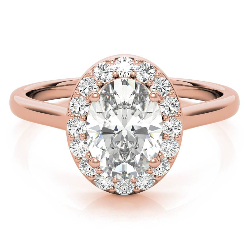 Embrace Oval Halo Moissanite Engagement Ring