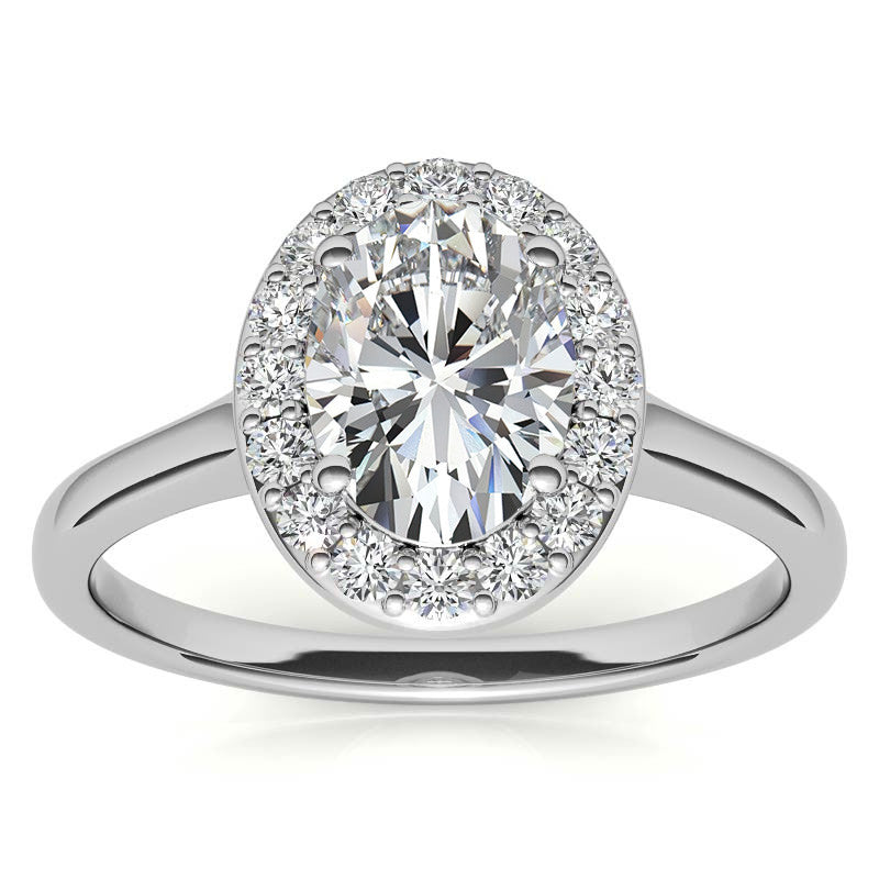 Embrace Oval Halo Moissanite Engagement Ring