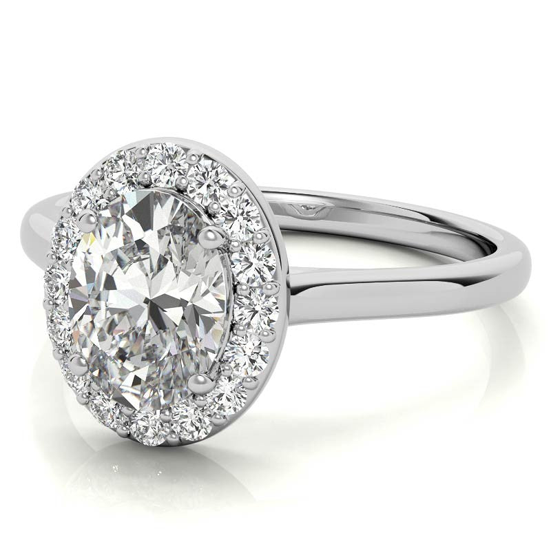 Embrace Oval Halo Moissanite Engagement Ring