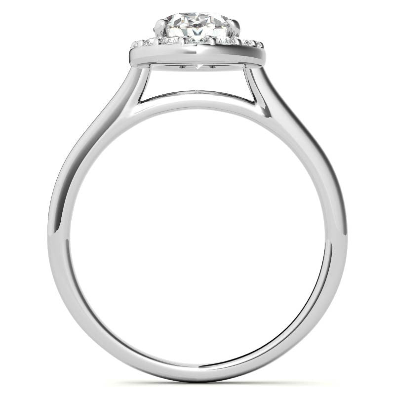 Embrace Oval Halo Moissanite Engagement Ring