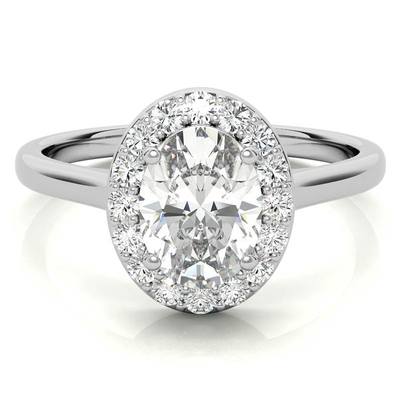 Embrace Oval Halo Moissanite Engagement Ring