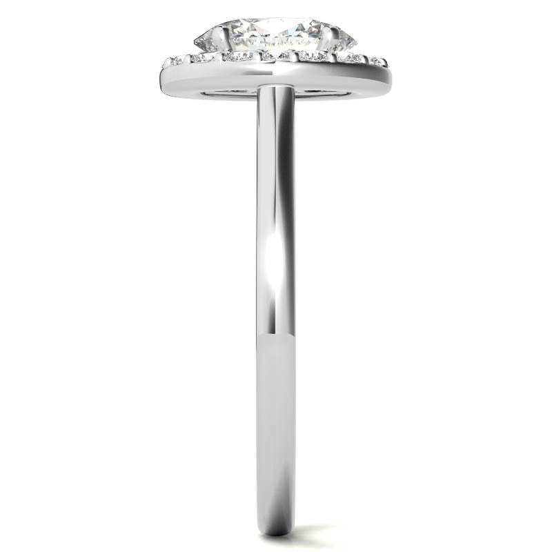 Embrace Oval Halo Moissanite Engagement Ring