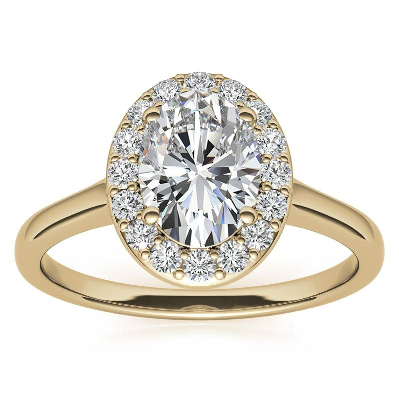 Embrace Oval Halo Moissanite Engagement Ring