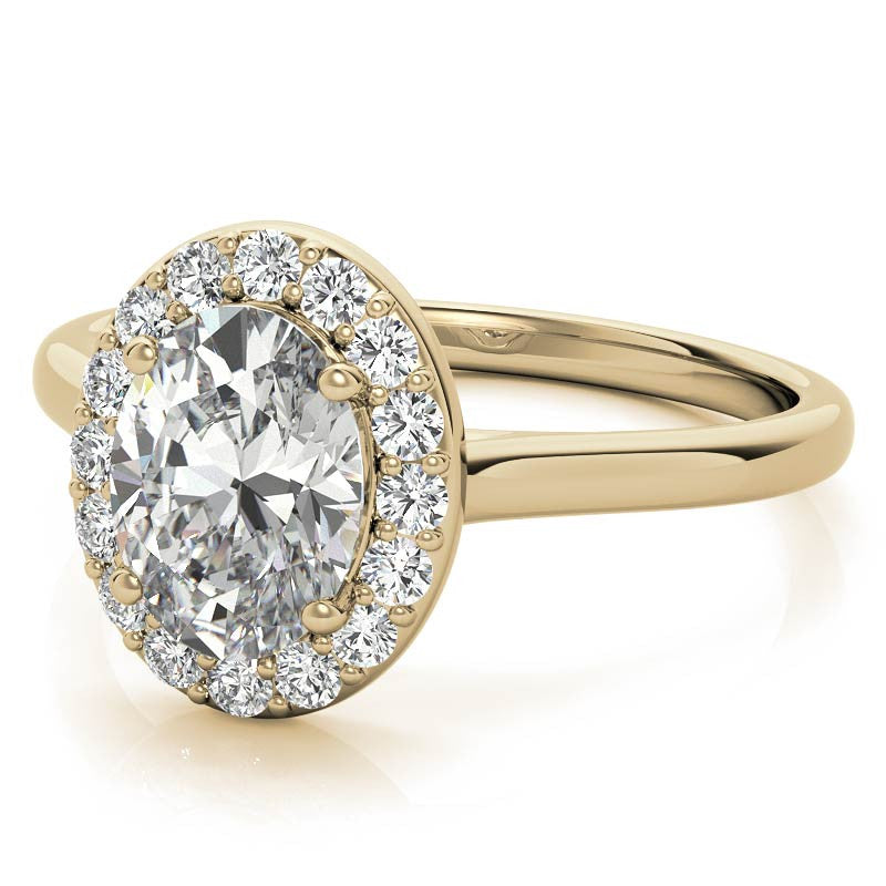 Embrace Oval Halo Moissanite Engagement Ring