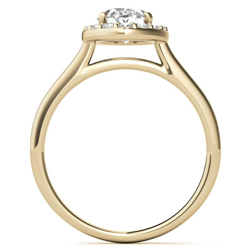Embrace Oval Halo Moissanite Engagement Ring