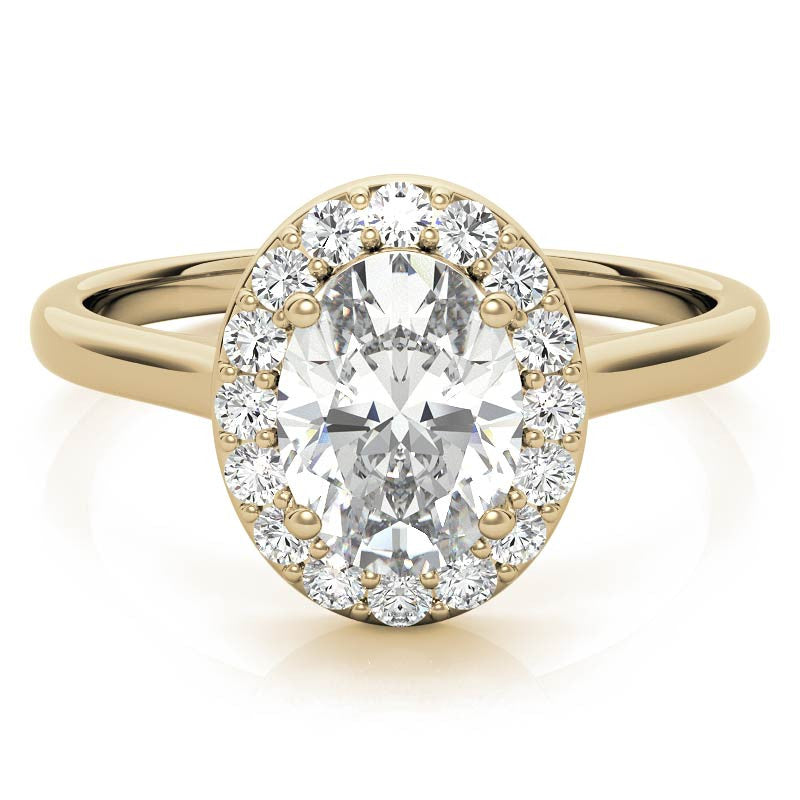 Embrace Oval Halo Moissanite Engagement Ring