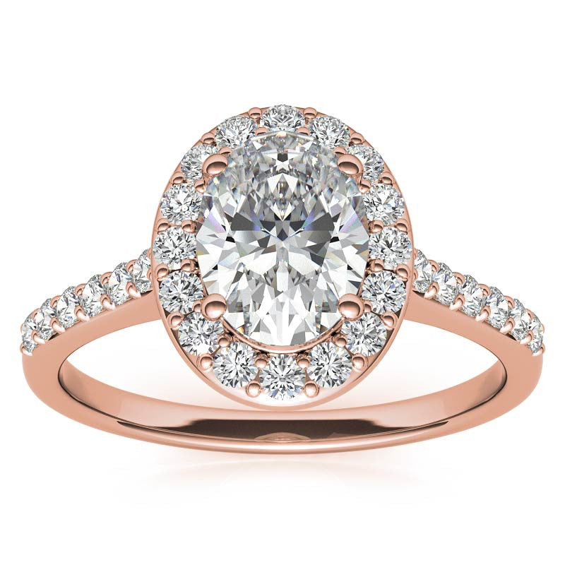 Embrace Oval Halo Moissanite Engagement Ring