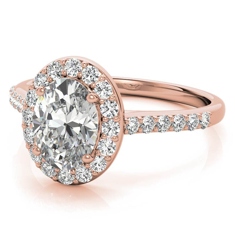 Embrace Oval Halo Moissanite Engagement Ring