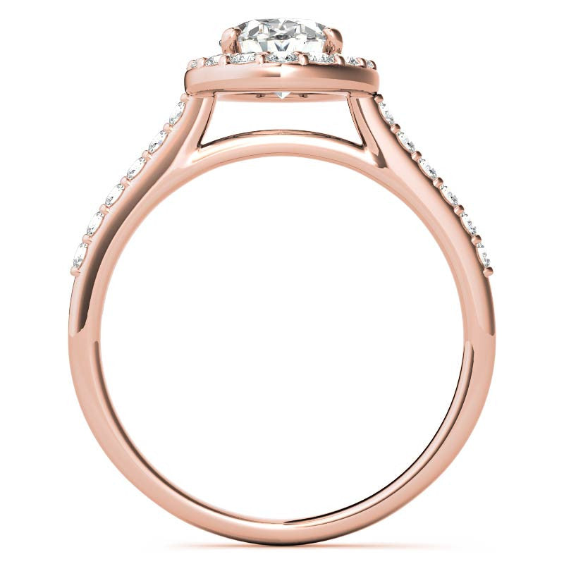 Embrace Oval Halo Moissanite Engagement Ring